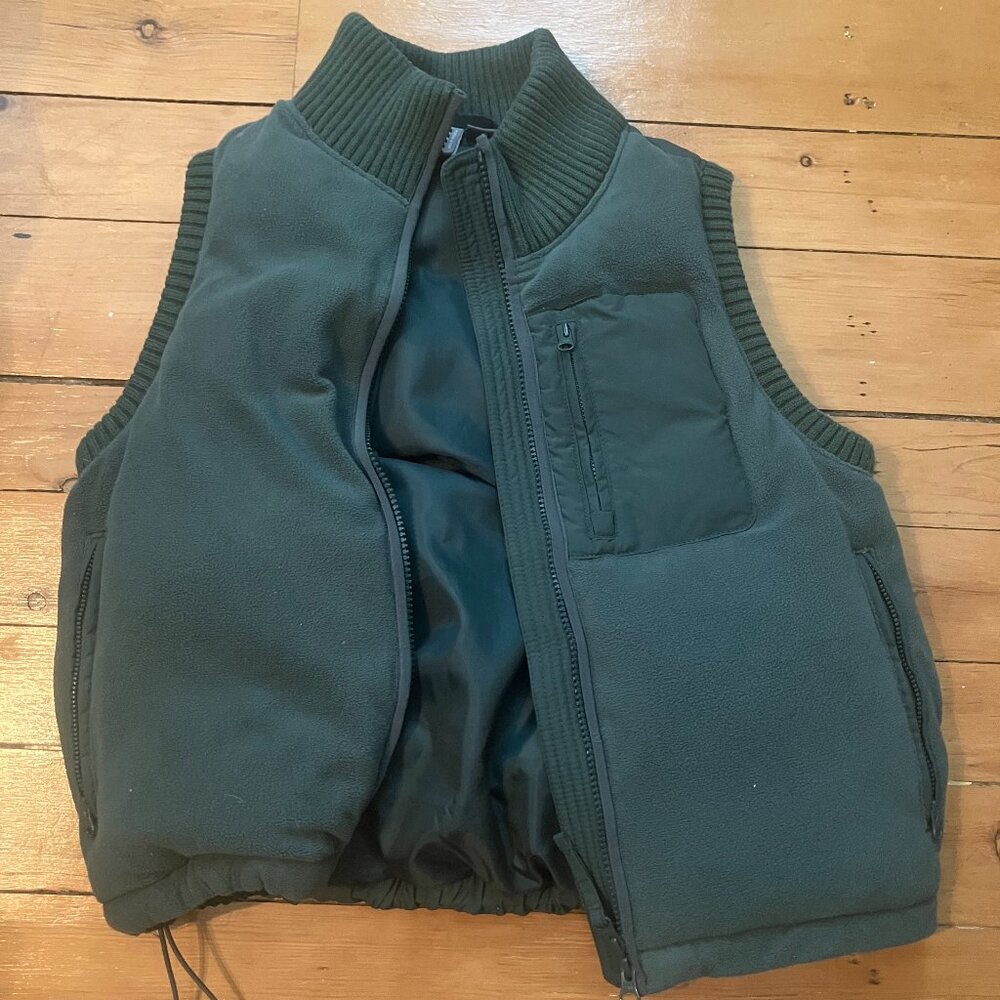 Sweaty Betty Padded Puffer Vest XS (0-2) Green Quilted Athleisure